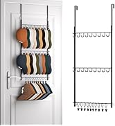 HapiRm Over Door Hat Rack - 3 Tier Hat Organizer for Baseball Caps, Wall Mounted Hat Holder with ...