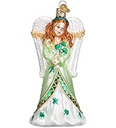 Old World Christmas Irish Angel Glass Blown Ornament for Christmas Tree, Handcrafted Holiday Deco...