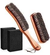 4 Pcs Horsehair Felt Hat Brush Kit with Cleaning Sponge Cowboy Clean Hat Wood Fedora Hat Cleaning...