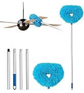 Ceiling Fan Cleaner Duster Reusable Microfiber Ceiling Fan Blade Cleaner Removable Duster with Ex...