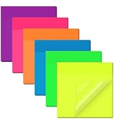 EUSOAR Transparent Sticky Notes, 300 Sheets 3x3 Inch Neon 6 Colors Planner Reminders Bible Sticky...