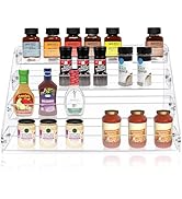Vowcarol 4-Tier Spice Rack Organizer, Seasoning Organizer, Clear Acrylic Vertical Spicer Holder S...