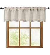 OWENIE Linen Valances for Windows 1 Pcs, Light Filtering Textured Farmhouse Short Small Valance C...