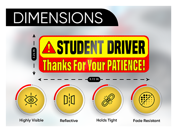 Student Driver Magnet 3.25" by 9.75"