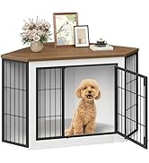 HOOBRO Corner Dog Crate Furniture, Decorative Dog Kennel End Table, Farmhouse Dog Crate TV Stand ...