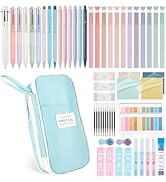 GUGUKUKU 58Pcs Aesthetic Office Supplies with Cute Pencil Case,12 Pastel Highlighters, 5 Gel Pens...