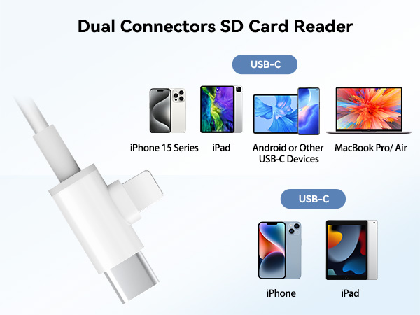 dual connectors SD card reader
