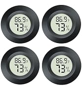 JEDEW 4 Pack Hygrometer Thermometer Digital Humidity Meter Indoor/Outdoor Humidity Monitor Reptil...