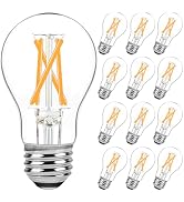 Brightever 12-Pack Dimmable E26 LED Edison Bulbs 60 Watt Equivalent, 6W A15 2700K Warm White 600L...