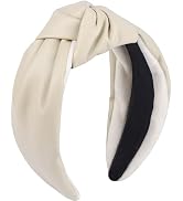 WantGor Knotted Headband for Women, Top Knot PU Headbands Wide Hair Bands Fashion Head Bands Cute...
