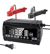 10-Amp Smart Battery Charger 12V 24V, 10-Stage Car Battery Charger Automotive, Trickle Charger Ma...