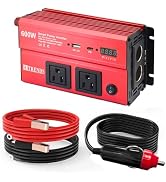 HITRENDS 600W Inverter for Car Power Inverters, 12V DC to 110V AC Converter with 3.0 A USB & PD 3...