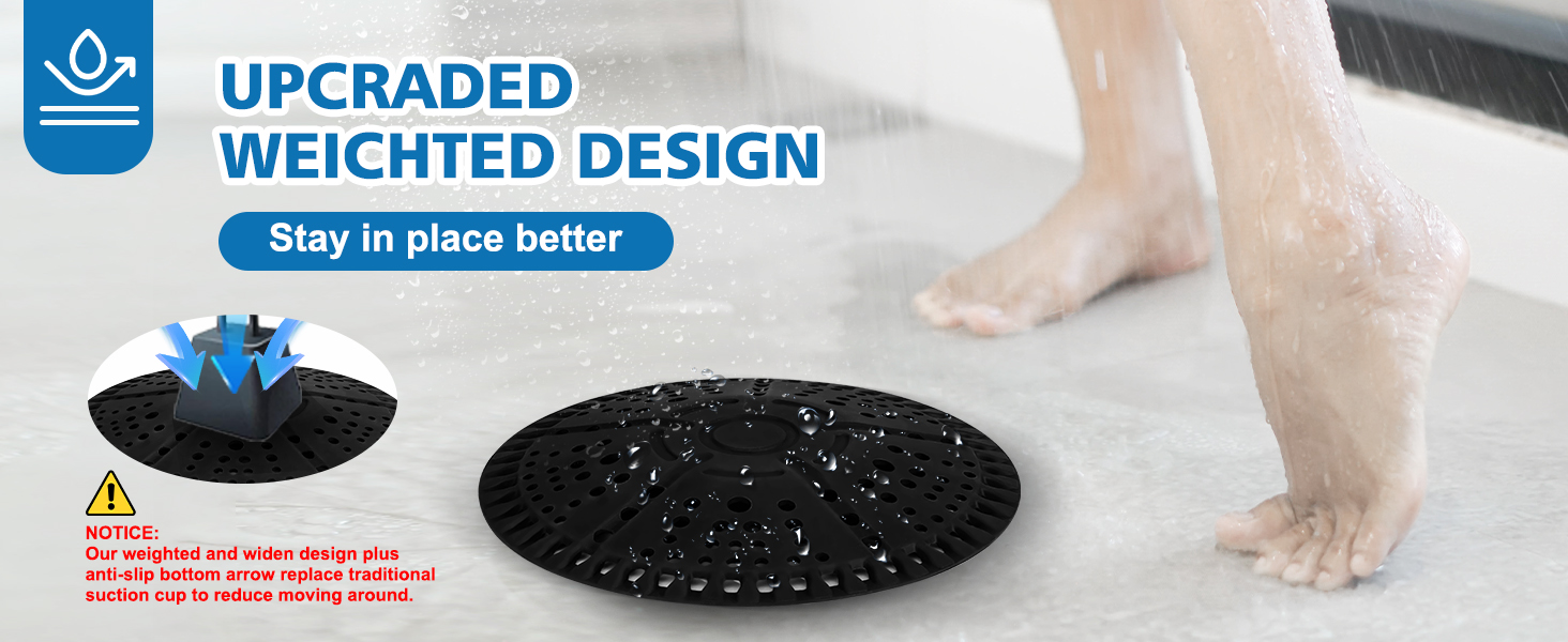 black shower drain cover hair catcher