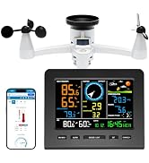 Urageuxy WiFi Weather Stations Wireless Indoor Outdoor, Home Weather Station with Rain Gauge, Win...