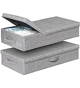 punemi 6 in Tall Under Bed Storage Containers with Lids, 2 Pack, Grey | Stackable Design, Sturdy ...