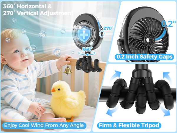 stroller fan clip on for baby