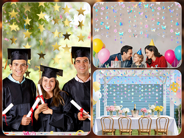 Star garland happy birthday banner congratulations banner streamers party decorations
