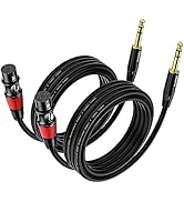 EBXYA XLR Female to 1/4 Inch TRS - Balanced XLR Microphone Cable to 6.35mm Jack Lead, 3 Feet 2 Pack
