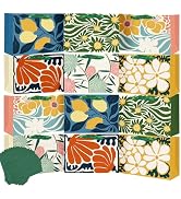 qiqee 6.3"x4.7"x2.4" inch 12PCS Clash Flowers Paper Gift Wide Bags with Tissue Paper Handles Smal...