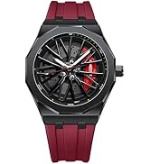 Gosasa Men’s Fashion Racing Wheel Design Watch Creative 3D Spinning Car Wheel Rotating Luminous Q...