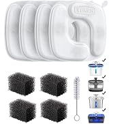 Veken Cat Water Fountain Filters, 4 Pack Replacement Filters & 4 Pack Replacement Pre-Filter Spon...
