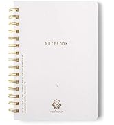 DesignWorks Ink 6" x 8.25" Speckled Ivory White Textured Paper Twin Wire Spiral Notebook Journal ...