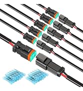 Nilight 16 AWG 2 pin DT Connectors, 6 pairs Waterproof Automotive Electrical Connector Plug and P...