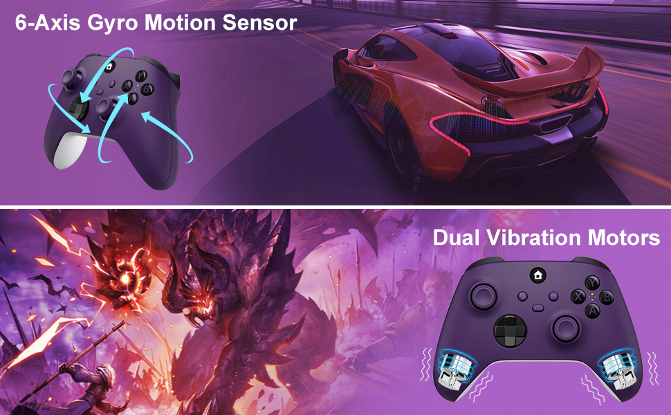 dual vibration and 6-axis motion gyro xbox one controller