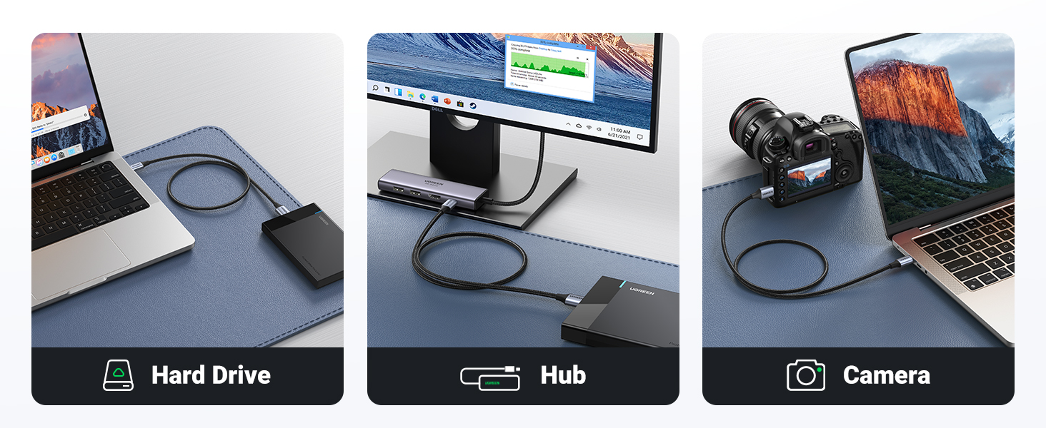 Micro B to USB C Hard Drive Cables