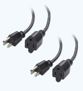 2-Pack 16 AWG Heavy Duty Power Extension Cord