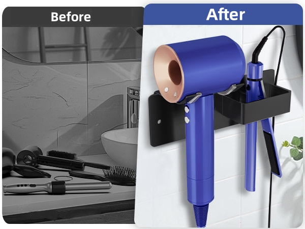 blow dryer and straightener holder