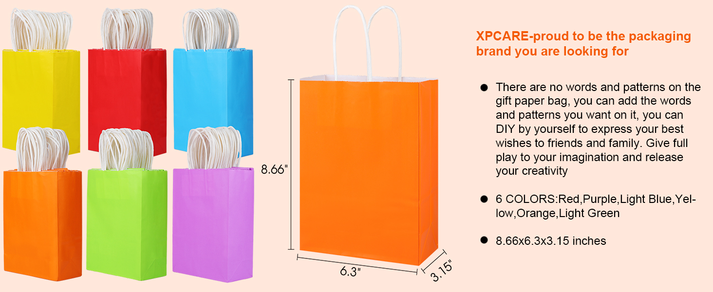 Kraft Paper Party Favor Gift Bags