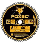 FOXBC 6-1/2 inch Circular Saw Blade Ultra Fine Finish 60-Tooth for Wood Cutting, Thin-Kerf with 5...