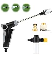Turn Any Hose Into A High-Pressure Water Jet,Heavy Duty Garden Hose Nozzle,Multi Function Lawn & ...
