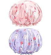 2 PCS Kids Shower Cap, Funny Cute Cartoon Bath Hat Waterproof Shower Bath Caps for Boys or Girls ...