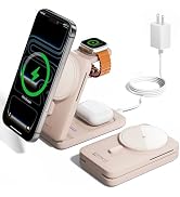 KPON Foldable 3in1 Charging Station for Magsafe, Travel Phone and Watch Charger for Apple Devices...