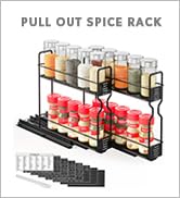 SpaceAid Pull Out Spice Rack Organizer for Cabinet, Heavy Duty Slide Out Seasoning Kitchen Organi...