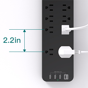 2 Special Widely Spacing AC Outlets