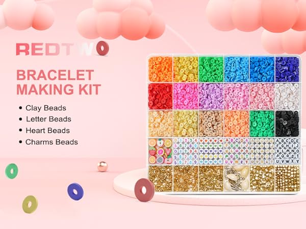clay beads for friendship bracelet making kit