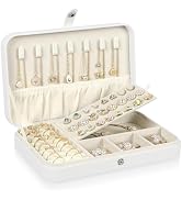 Hatori Travel Jewelry Case for Women,Portable PU Leather Travel Jewelry Organizer Box for Necklac...