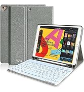 iPad Keyboard Case for 10.2" 9th/8th/7th Generation 2021/2020/2019, Detachable Wireless BT Keyboa...