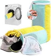 Shoe Washing Machine Bag Reusable Sneaker Washing Bag with Built-in Fluffy Brushes for 360° All-A...