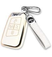 MILD EAST for Volkswagen Key Fob Cover with Keychain, Soft TPU Car Key Shell Case Holder for Atla...