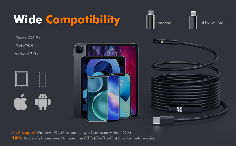 borescope camera with light