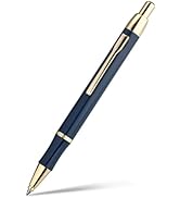 MCNTEIK Blue Ballpoint Pen With 24K Gold Finish, Fine lacquer work, Exquisite Ball Pen Gift Set f...