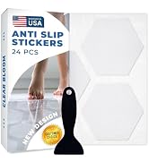 Clear Bloom Anti Slip Shower Stickers 24 PCS, White Non-Slip Shower Strips for Adults, Premium Ad...