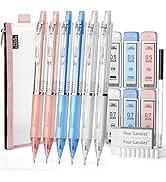 Four Candies Pastel Mechanical Pencil Set with Cute Pencil Case,6PCS Aesthetic Mechanical Pencils...