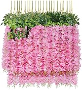 U'Artlines 24 Pack (Total 86.4 Feet) Artificial Fake Wisteria Vine Rattan Hanging Garland Silk Fl...