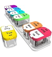 Odaro Extra Large Weekly Pill Organizer 2 Times A Day, Pill Box 7 Day Am Pm to Hold Daily Medicin...