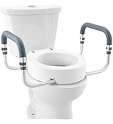 VEVOR Raised Toilet Seat, 3.5" Height Raised, 300 lbs Weight Capacity, for Standard Round Toilet,...